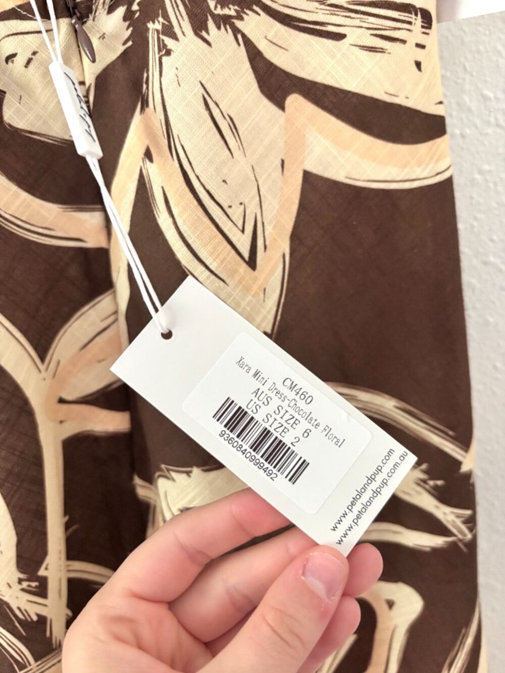 NWT Brown/Cream Backless Mini Dress - Picture 13 of 16